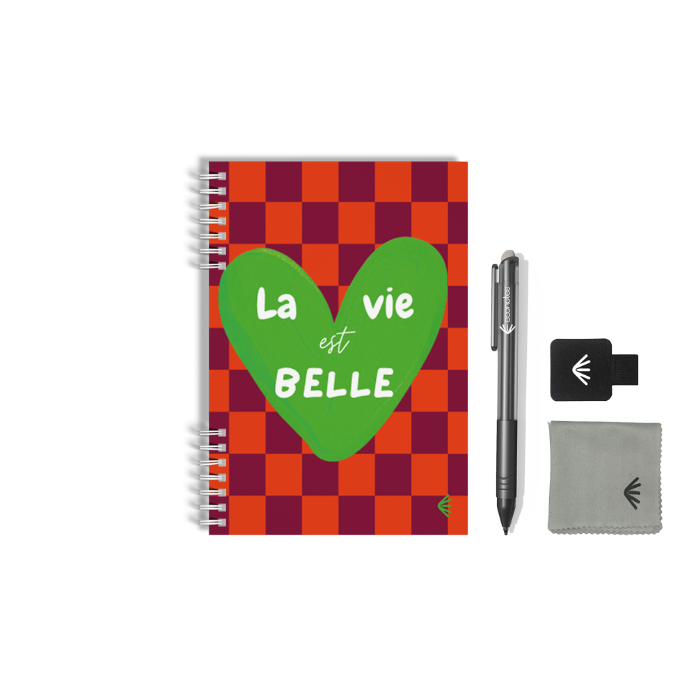 Carnet réutilisable A5 La vie est belle