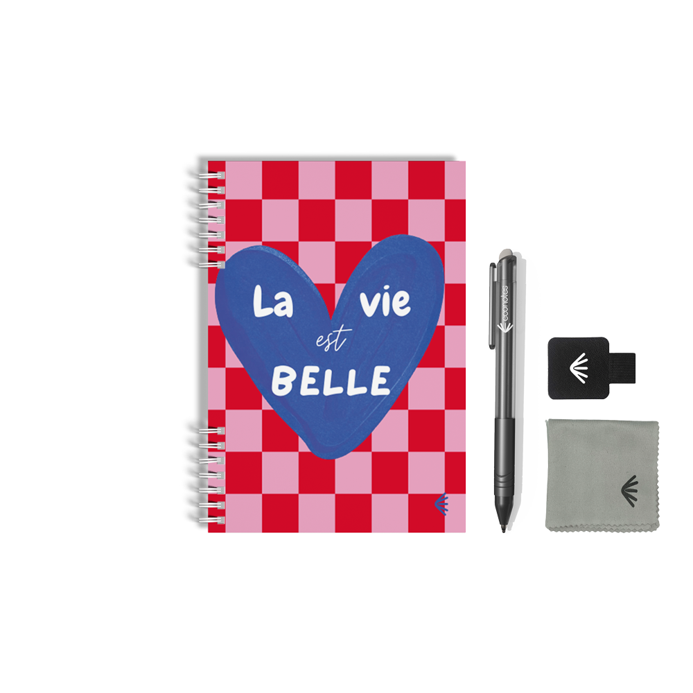 Carnet réutilisable A5 La vie est belle