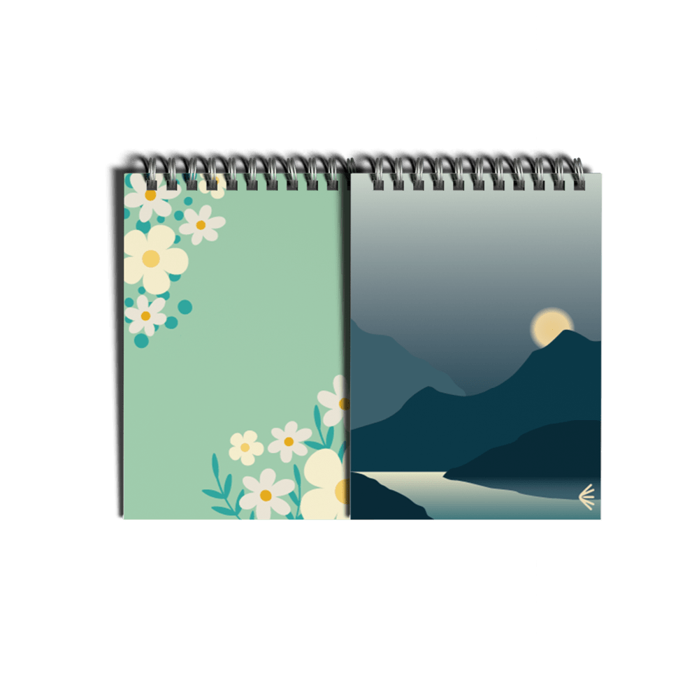 Bloc - notes réutilisable A6 Fleurs & Montagnes - econotes™