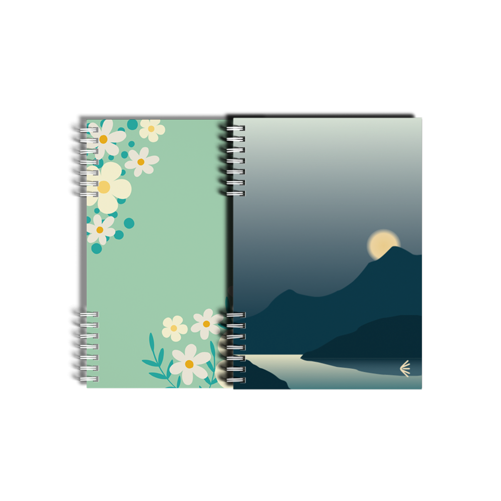 Carnet réutilisable A5 Fleurs & Montagnes