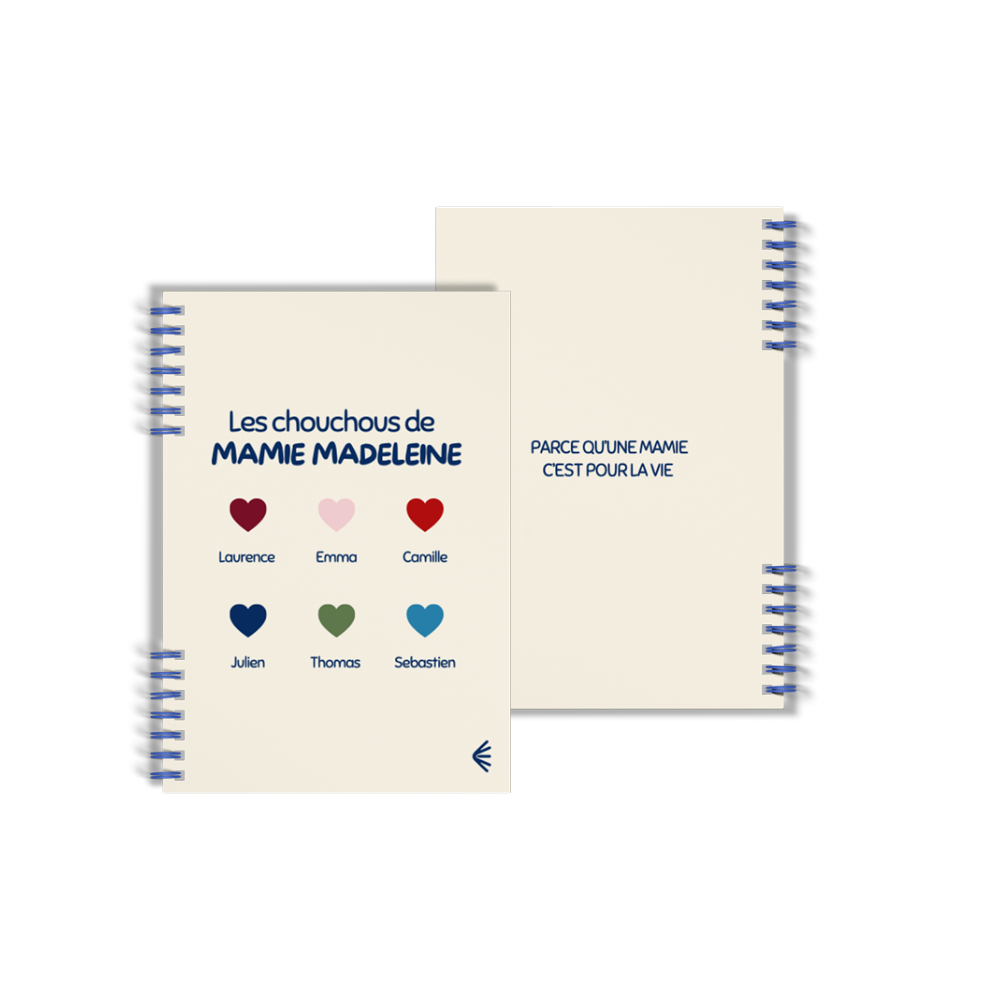 Carnet réutilisable A5 Les chouchous de Mamie - à personnaliser