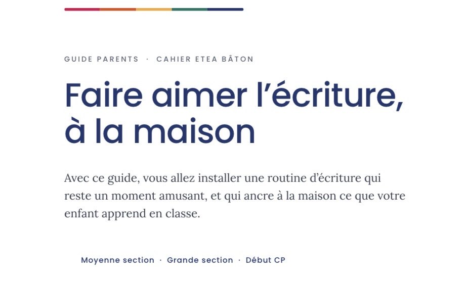 Aperçu de la couverture du guide parents ETEA Bâton
