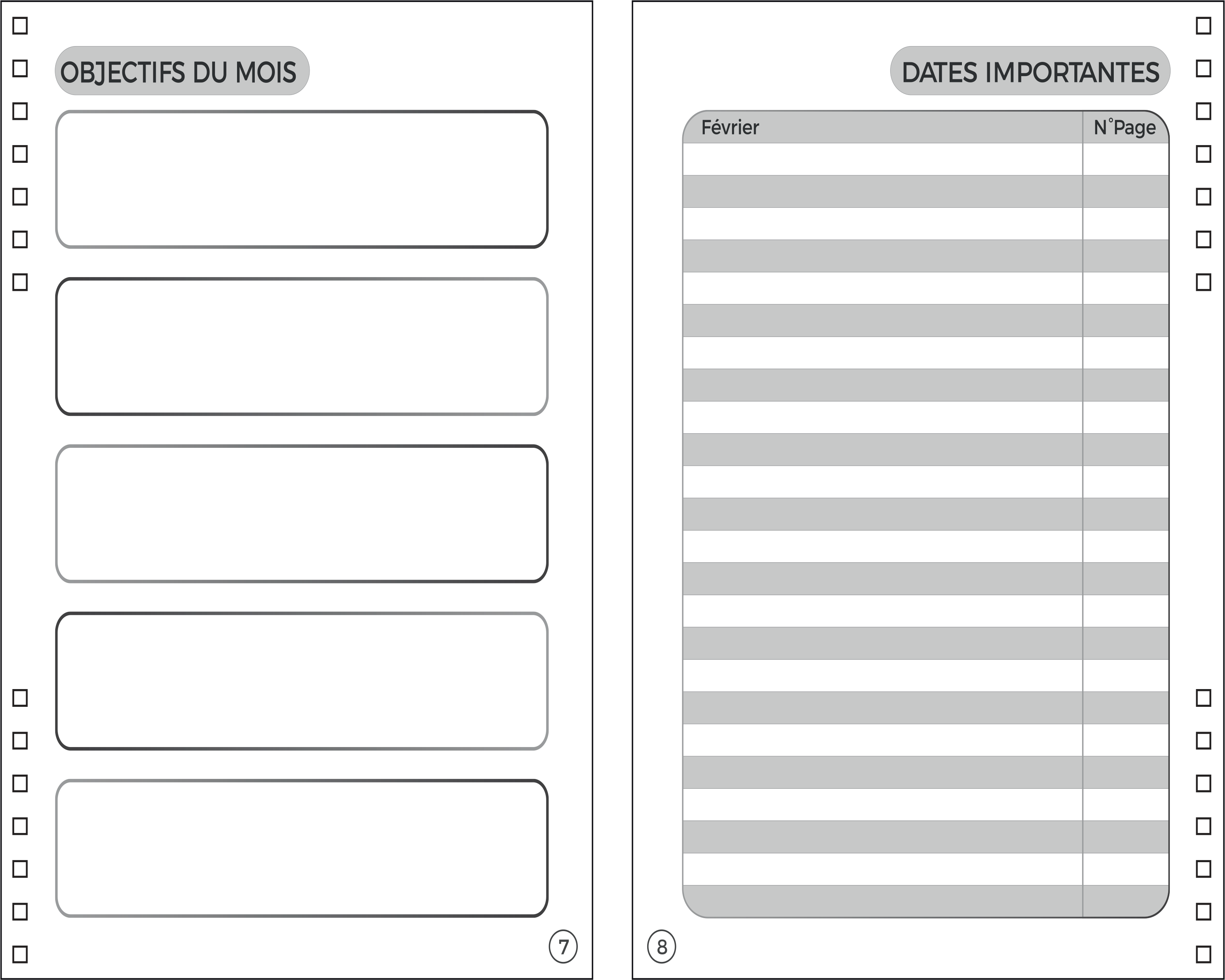 Agenda réutilisable 