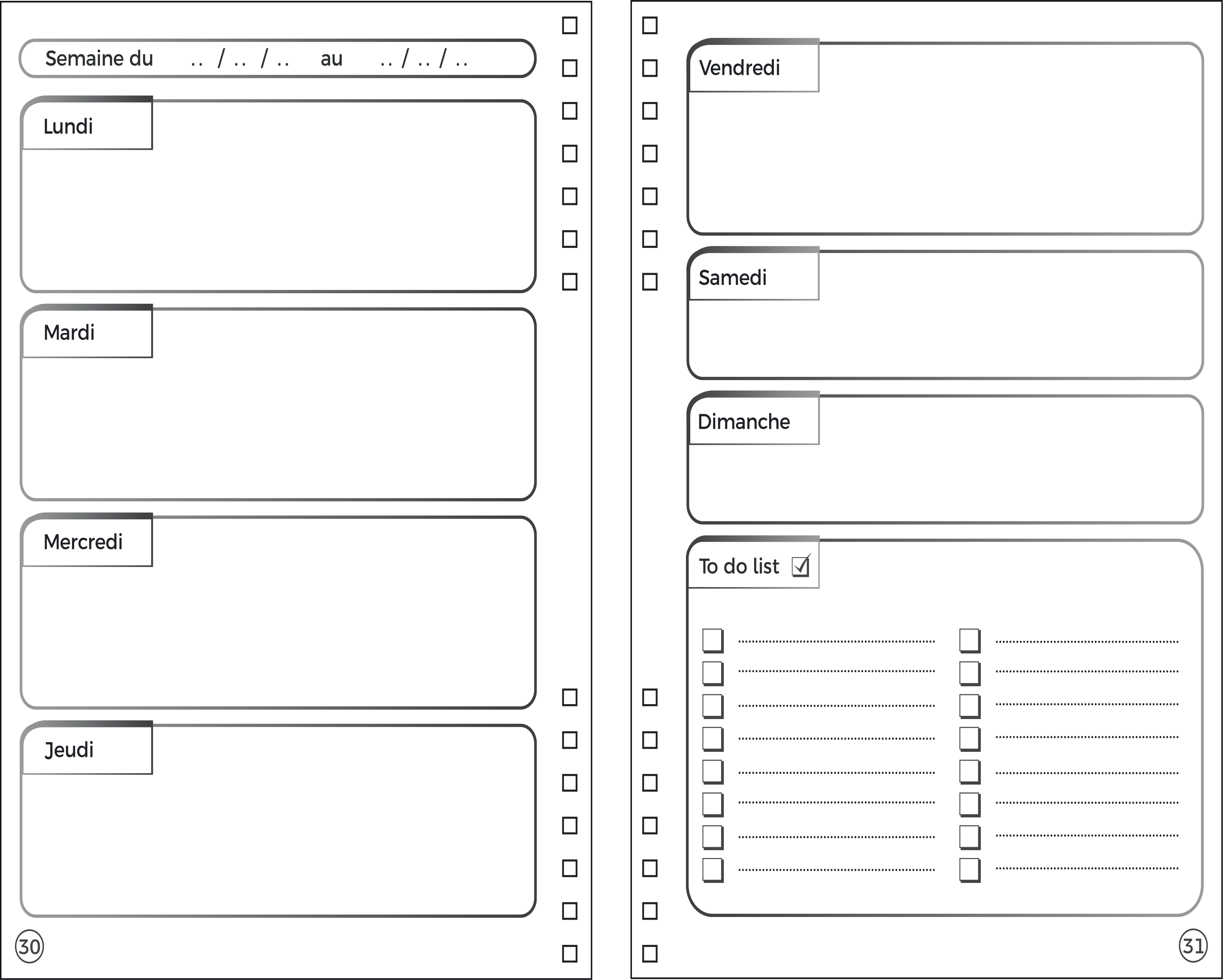 Agenda réutilisable 