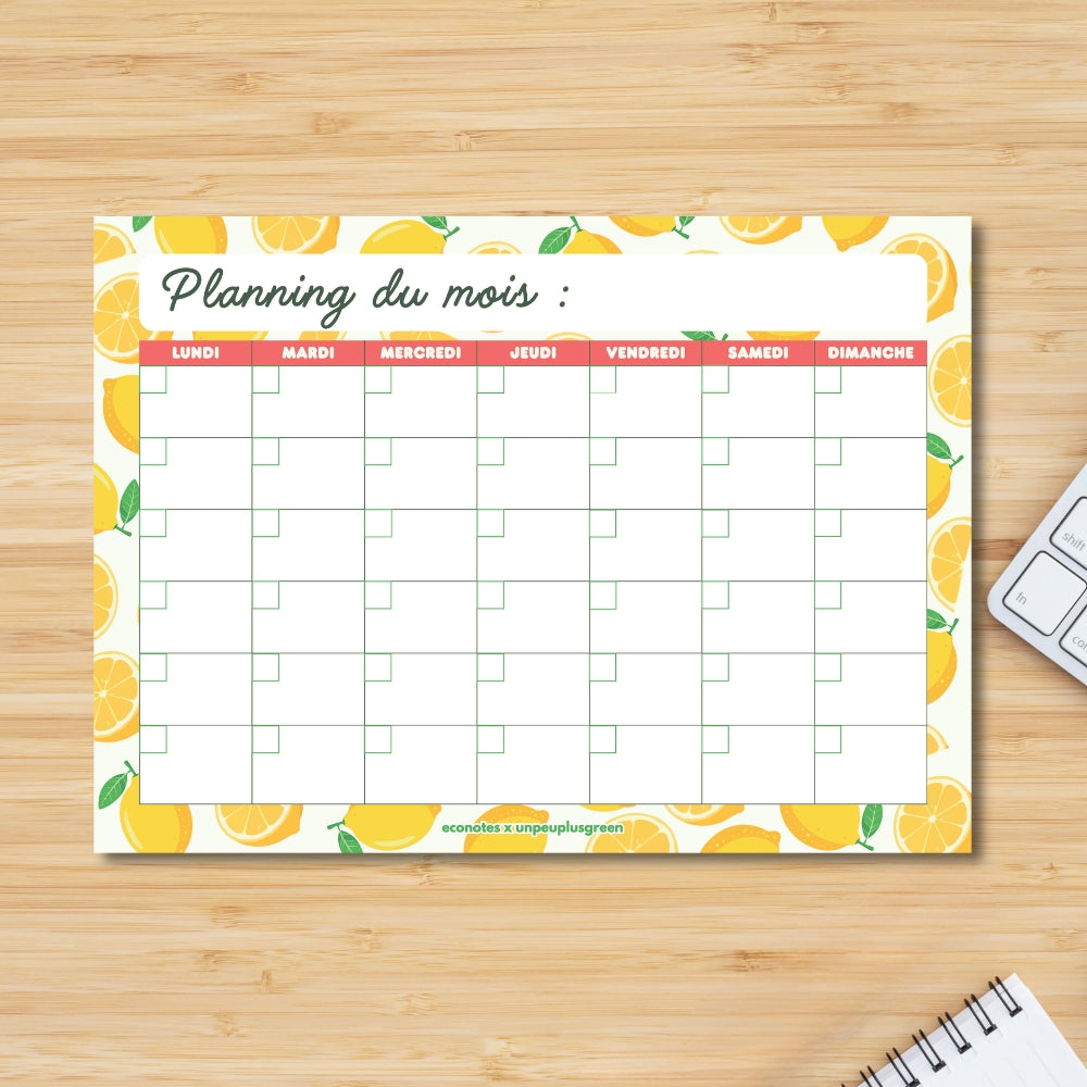 Planner A3 — Mensuel